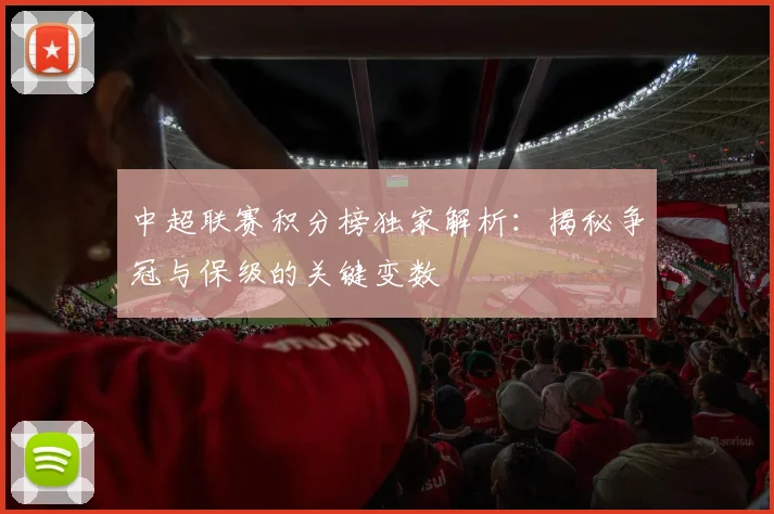 中超联赛积分榜独家解析：揭秘争冠与保级的关键变数